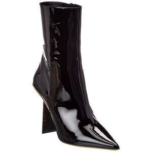 Valentino Roman Stud Patent Boot, Black